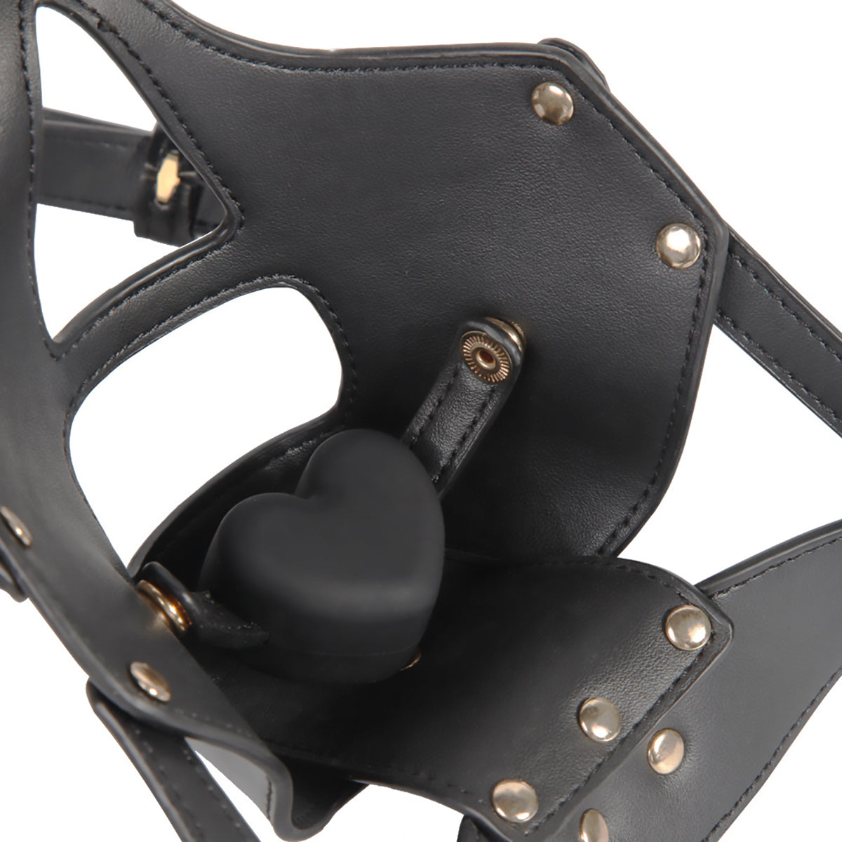 Pet-play Leather Muzzle with Silicone Gag and Leash