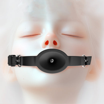 Adjustable Forced Opening-mouth Silicone Gag with Breathing Hole