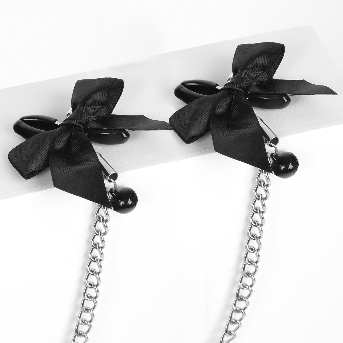 Breathable Mouth Gag with Ribbon Nipple Clamps 3.8cm/4.5cm/4.8cm