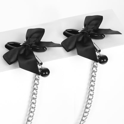 Breathable Mouth Gag with Ribbon Nipple Clamps 3.8cm/4.5cm/4.8cm