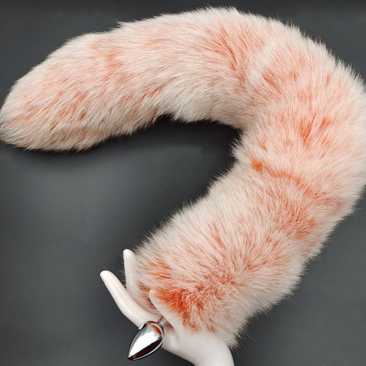Detachable Elegant Fluffy Fox Tail Anal Butt Plug Orange & White
