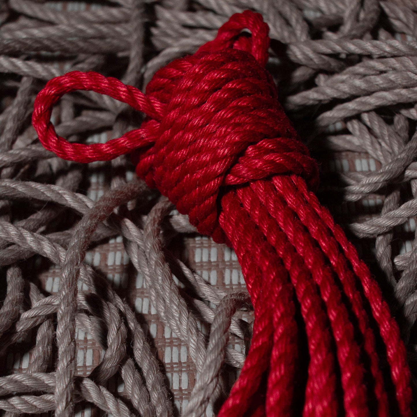 Handcrafed Japanese Natural Jute Shibari Bondage Rope Red