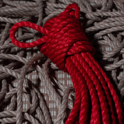 Handcrafed Japanese Natural Jute Shibari Bondage Rope Red