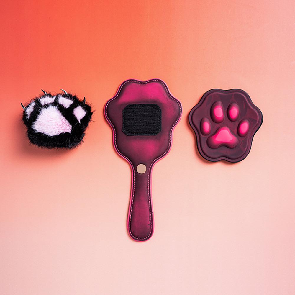 Heat-Sensitive Color-Changing Bear Paw Spanking Paddle – 2 Interchangeable Tips