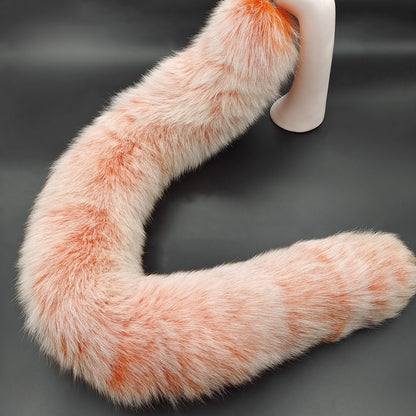 Detachable Elegant Fluffy Fox Tail Anal Butt Plug Orange & White