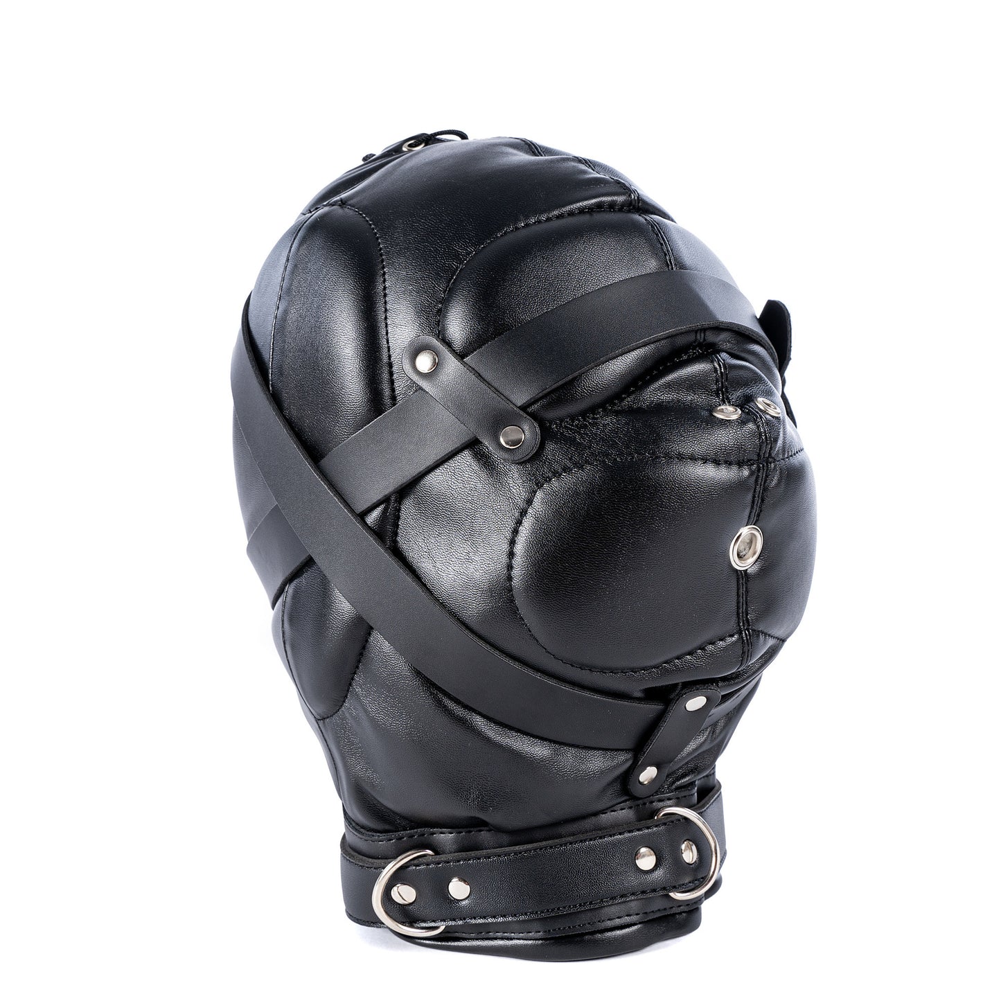 BDSM Fetish Full Head Restraint Slave Cushion Mask - Black/Red