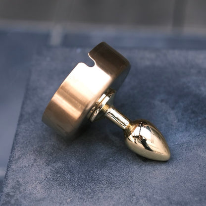 BDSM Stainless Steel Ashtray Anal Butt Plug 1.8cm/2.2cm/2.8cm/3.2cm