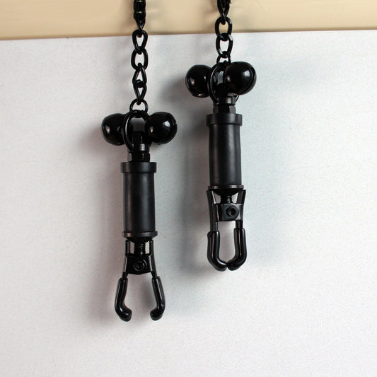 Crab Claw Twist Nipple Clamps with Chain & Bells