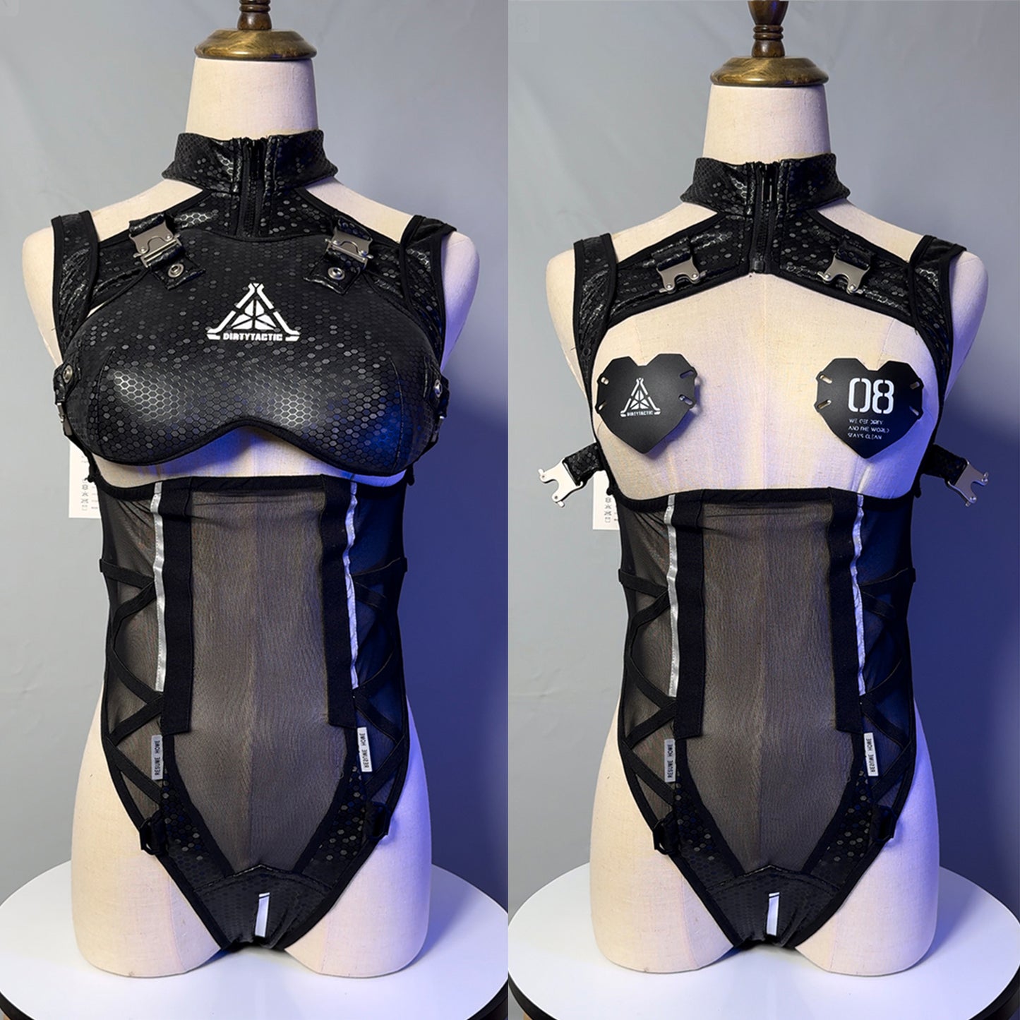 Tactical Cyborg Stretch Chest Open Leotard Army Ota Daughter Armed