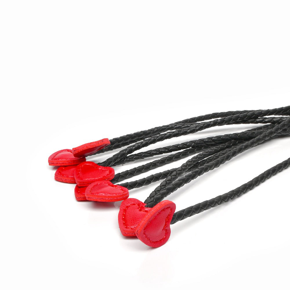 Red Heart Tip Vegan Leather Spanking Nine Tails Whip