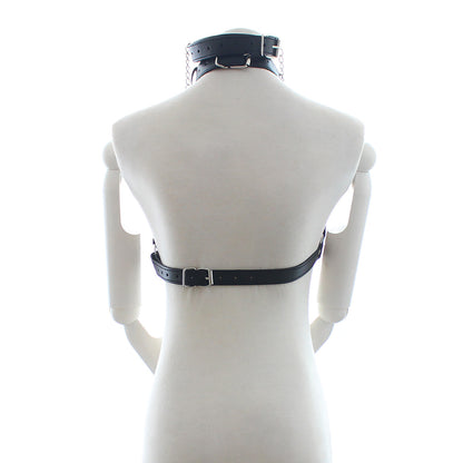 Open Bust Bondage Harness & Nipple Clamp Set with O-Ring Gag – 2-Piece Kit