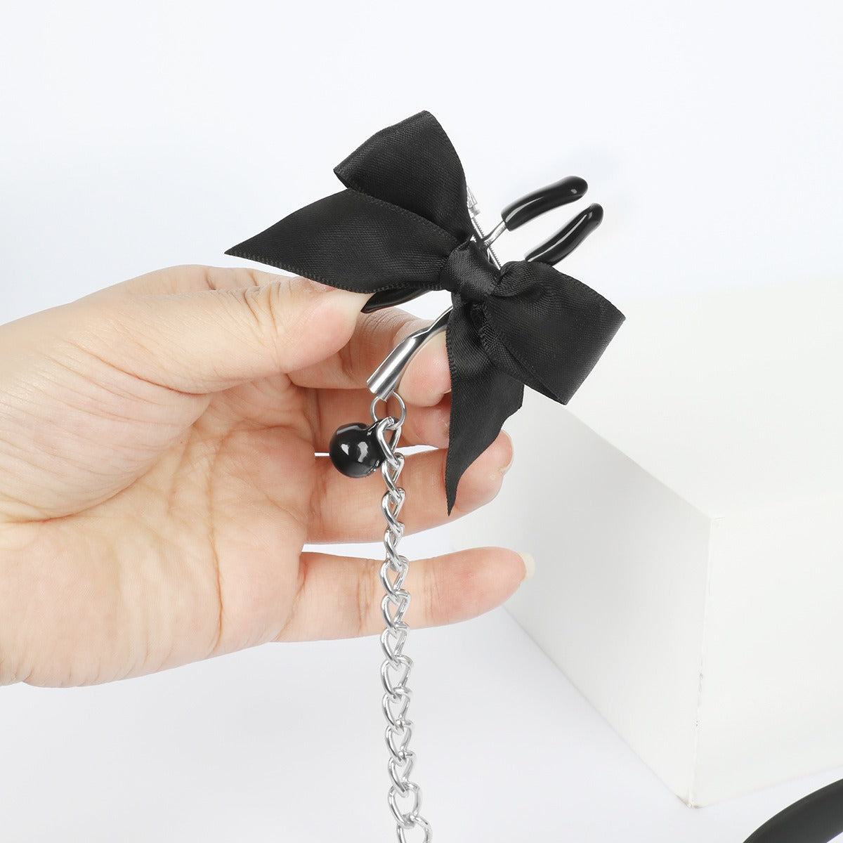 Breathable Mouth Gag with Ribbon Nipple Clamps 3.8cm/4.5cm/4.8cm