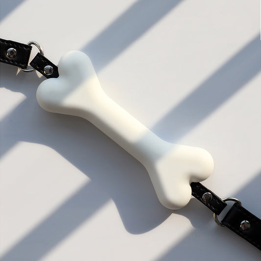 BDSM Silicone Dog Bone Mouth Gag White