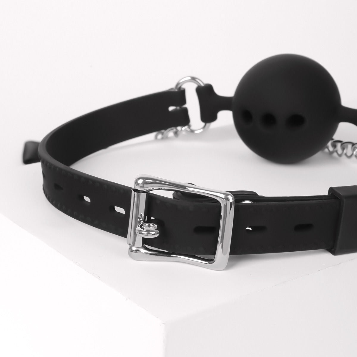 Breathable Mouth Gag with Ribbon Nipple Clamps 3.8cm/4.5cm/4.8cm