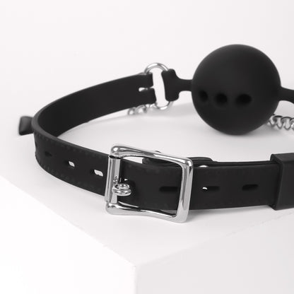 Breathable Mouth Gag with Ribbon Nipple Clamps 3.8cm/4.5cm/4.8cm