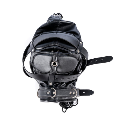 BDSM Fetish Full Head Restraint Slave Cushion Mask - Black/Red