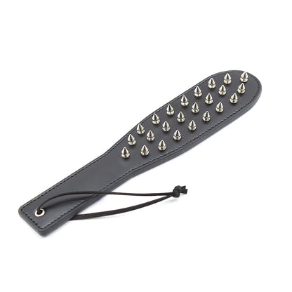 Black PU Leather Spiked Spanking Paddle