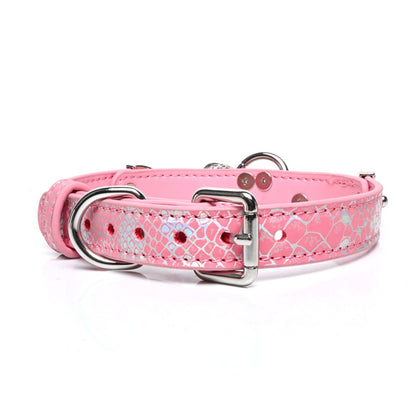 Triple Ring BDSM Collar with Sweet Bell Pink/Black