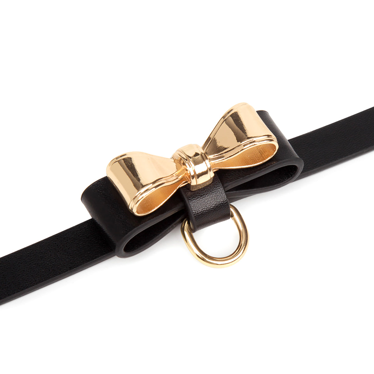 Cute Metal Bow Leather Bondage Collar with lead Pink/Black