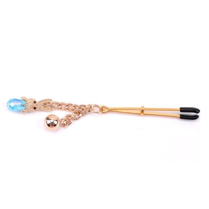 Crystal Bunny Pendant Tweezer Nipple Clamps