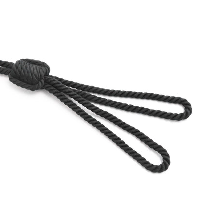 Shibari Cotton Rope Collar with Leash Black