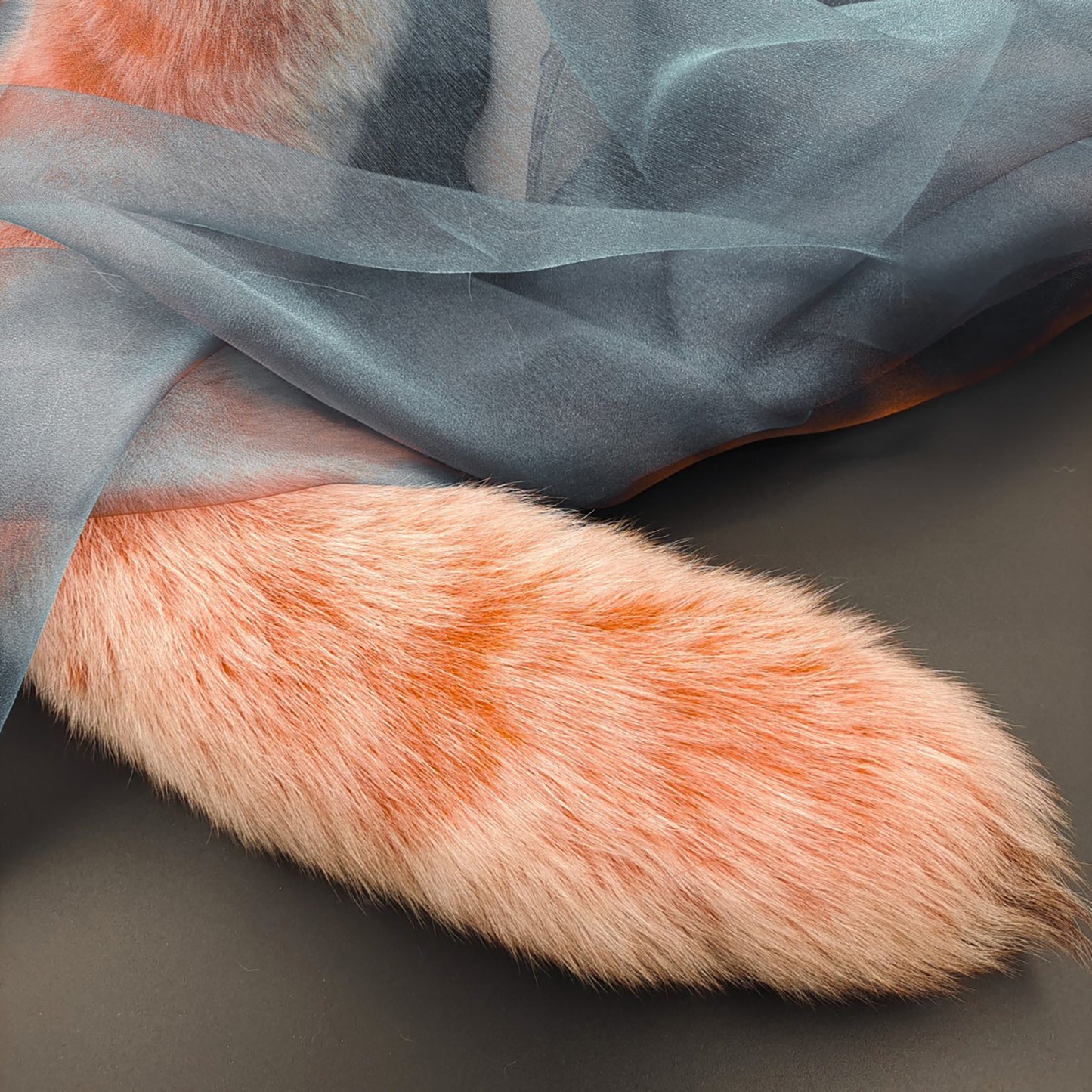Detachable Elegant Fluffy Fox Tail Anal Butt Plug Orange & White