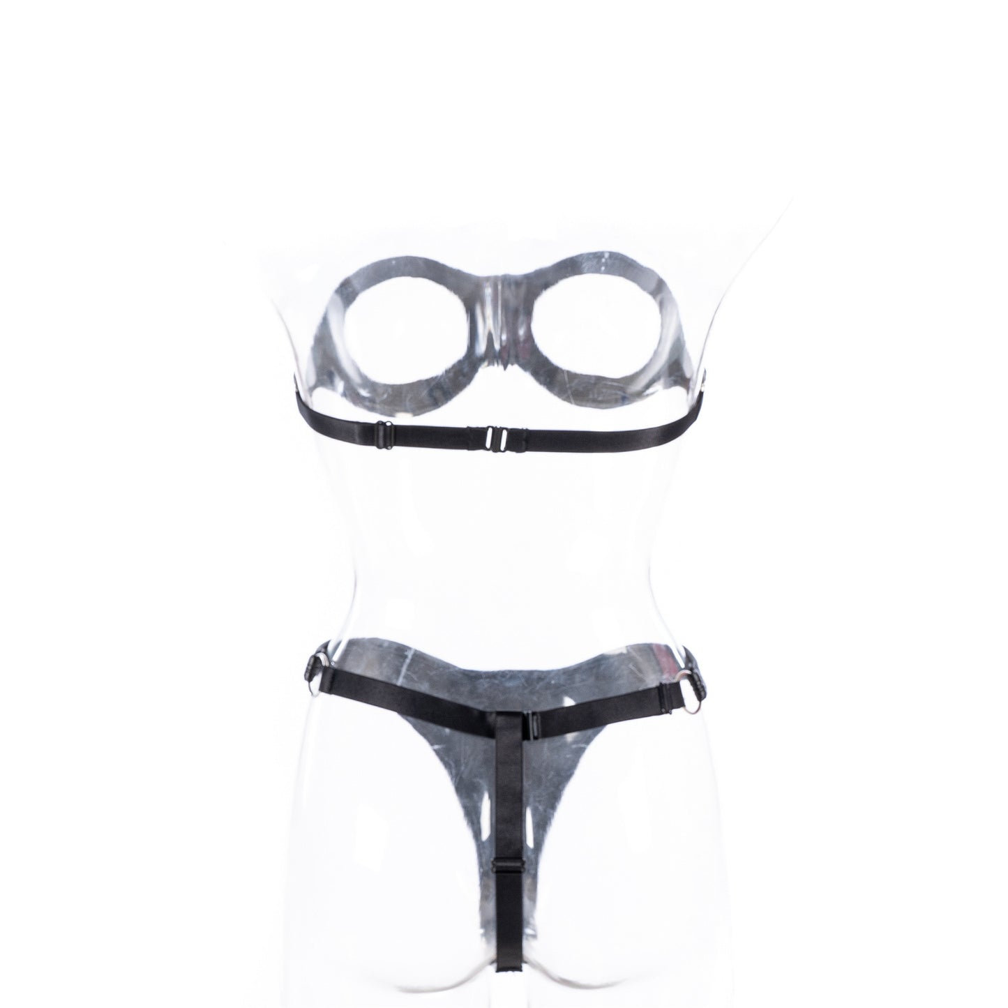 Open Bust PU Leather Bra & Sexy Thong 2 Piece Set Fetish Lingerie