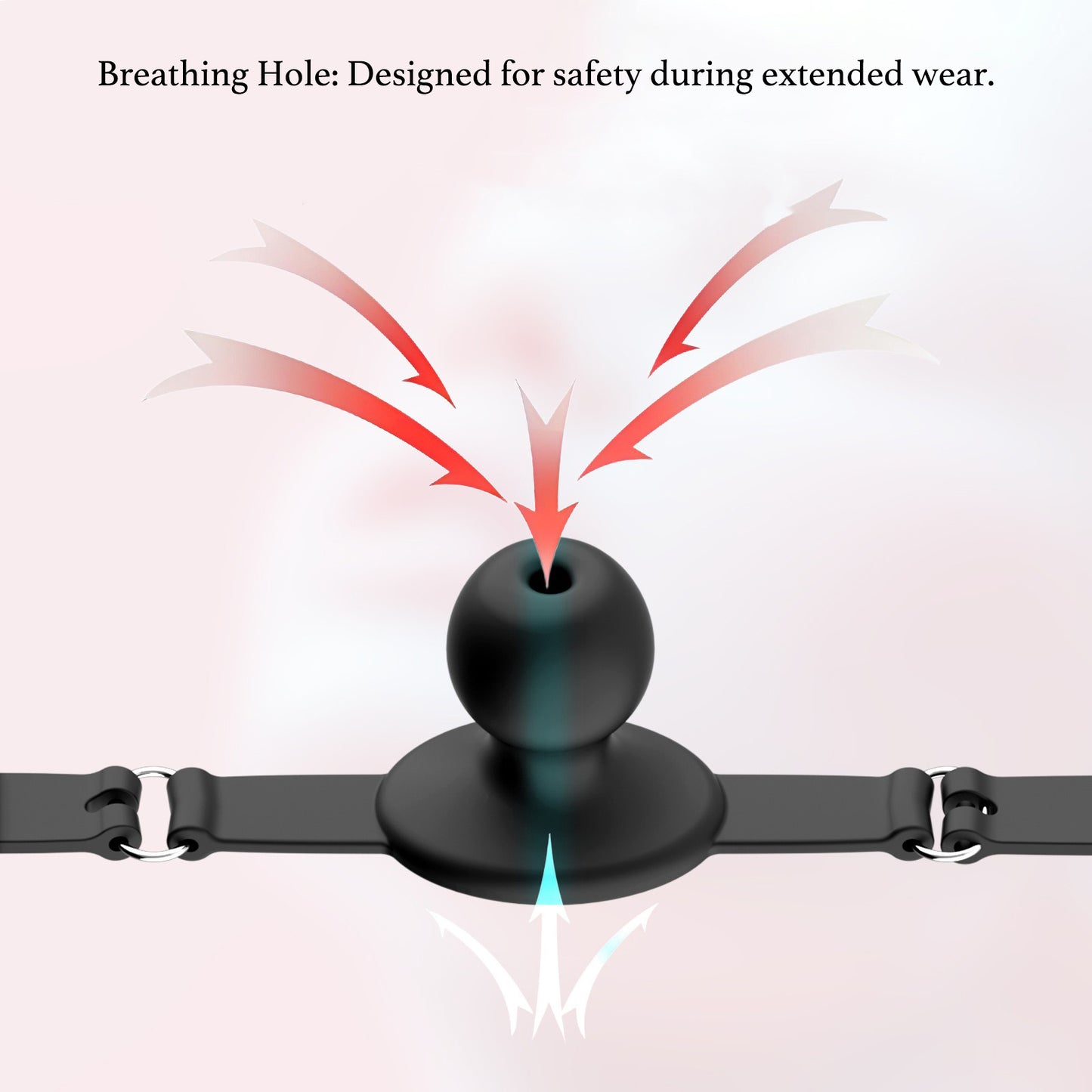 Adjustable Forced Opening-mouth Silicone Gag with Breathing Hole