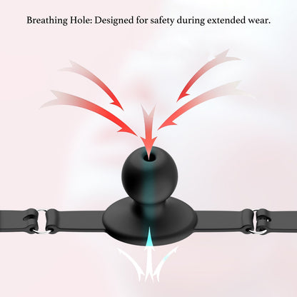 Adjustable Forced Opening-mouth Silicone Gag with Breathing Hole