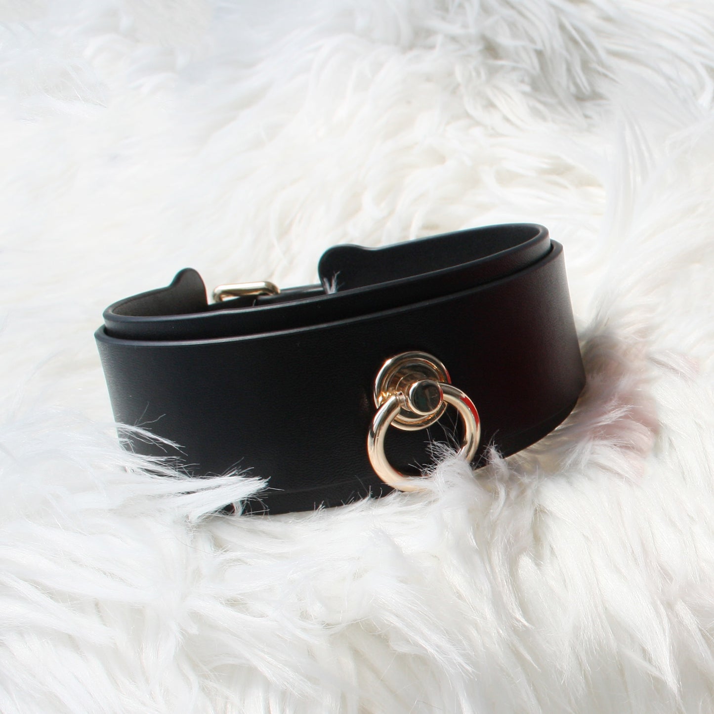 Crazy Wild Thick Cowhide Leather Bondage Collar with Leash Red/Black