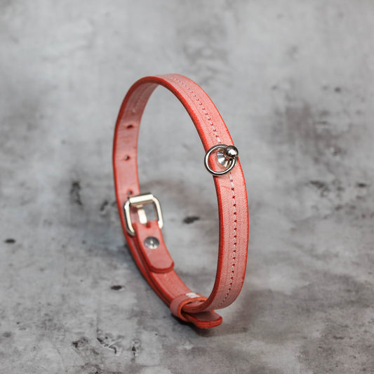 Fog Wax Veg-Tanned Leather Thin Choker with Leash