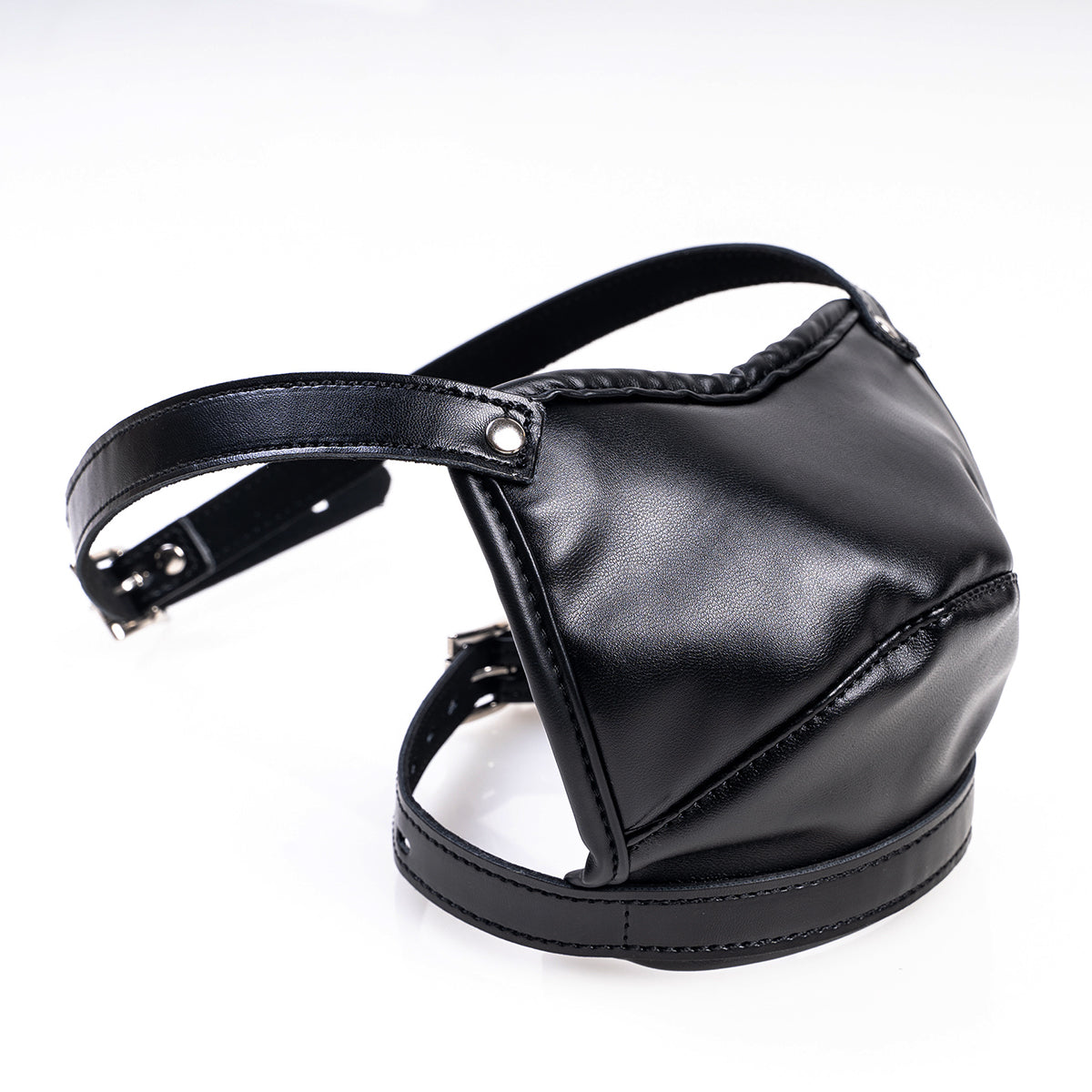Premium Vegan Leather Dildo Gag Mask - Concealed Oral Restraint