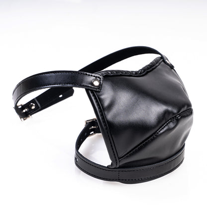 Premium Vegan Leather Dildo Gag Mask - Concealed Oral Restraint