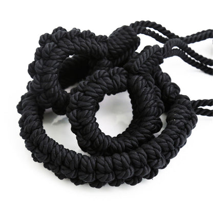 Collar to Wrist Rope Restraint Black