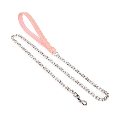 BDSM Open-Bust Pink Bondage Harness with Handcuffs & Leash