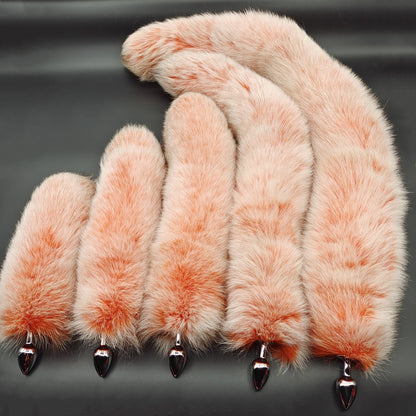 Detachable Elegant Fluffy Fox Tail Anal Butt Plug Orange & White