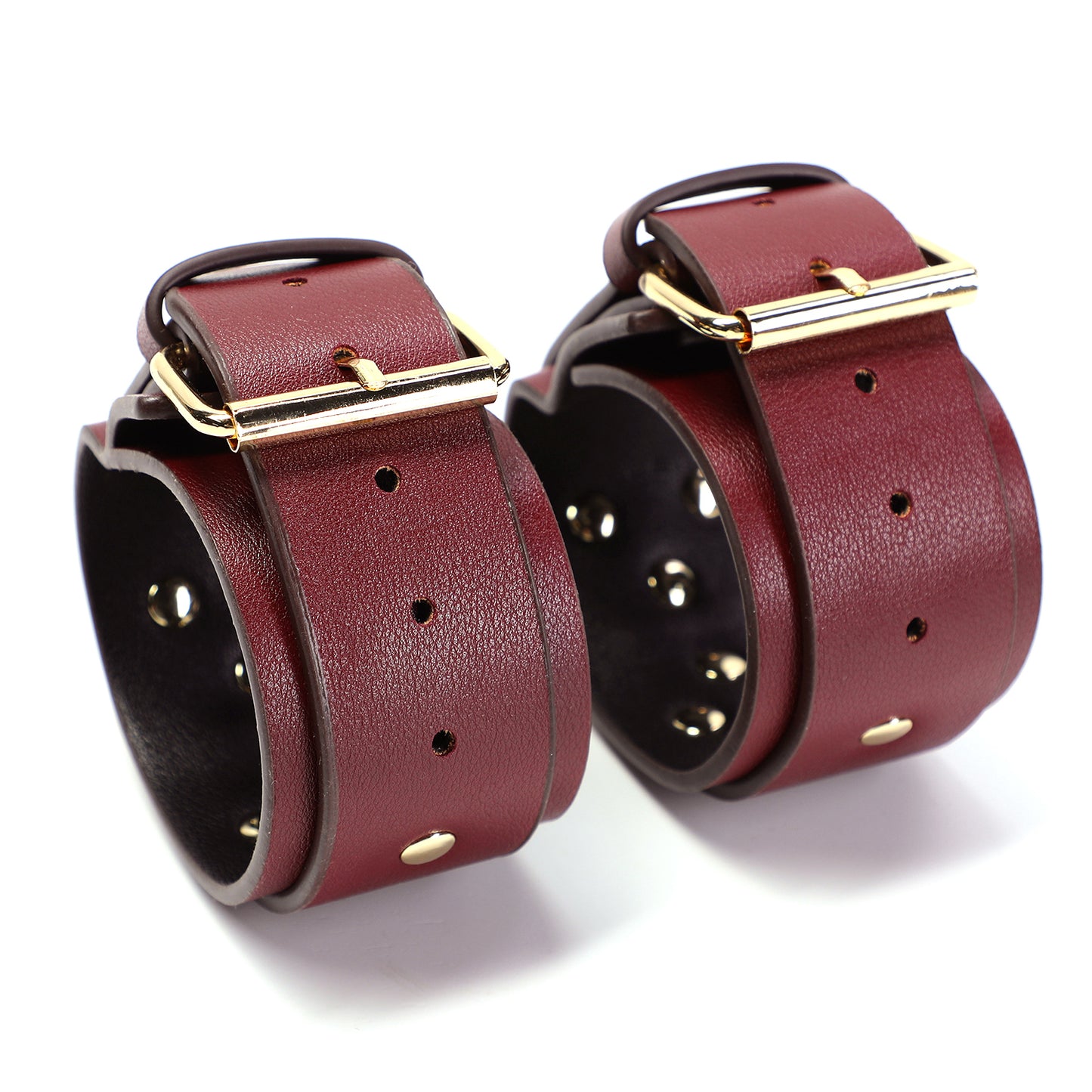 Deluxe Burgundy Vegan Leather Restraint Set 11-Piece