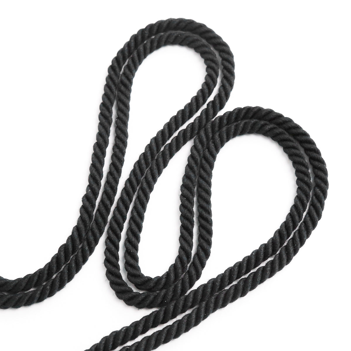 Shibari Cotton Rope Collar with Leash Black