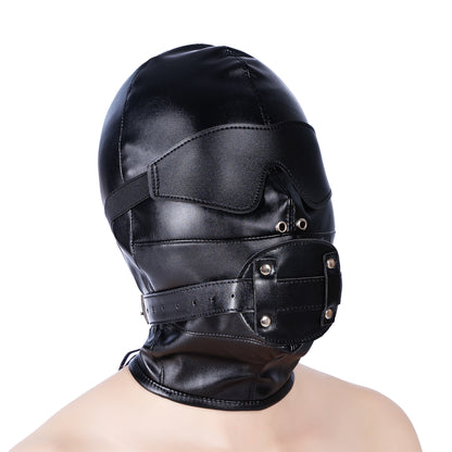 Total Lockdown Hood with Removable Blindfold and Gag