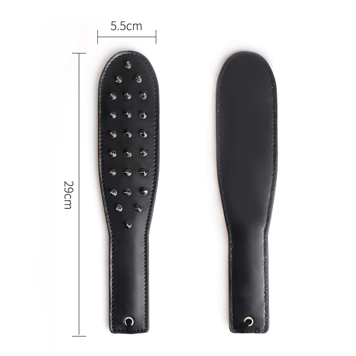 Black PU Leather Spiked Spanking Paddle