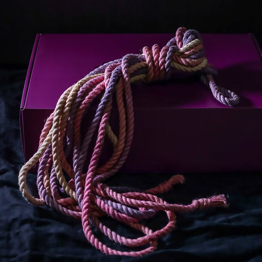 【Ready-to-Use】Purple-pink Gradient Jute Shibari Rope - 6mm Hand-Braided