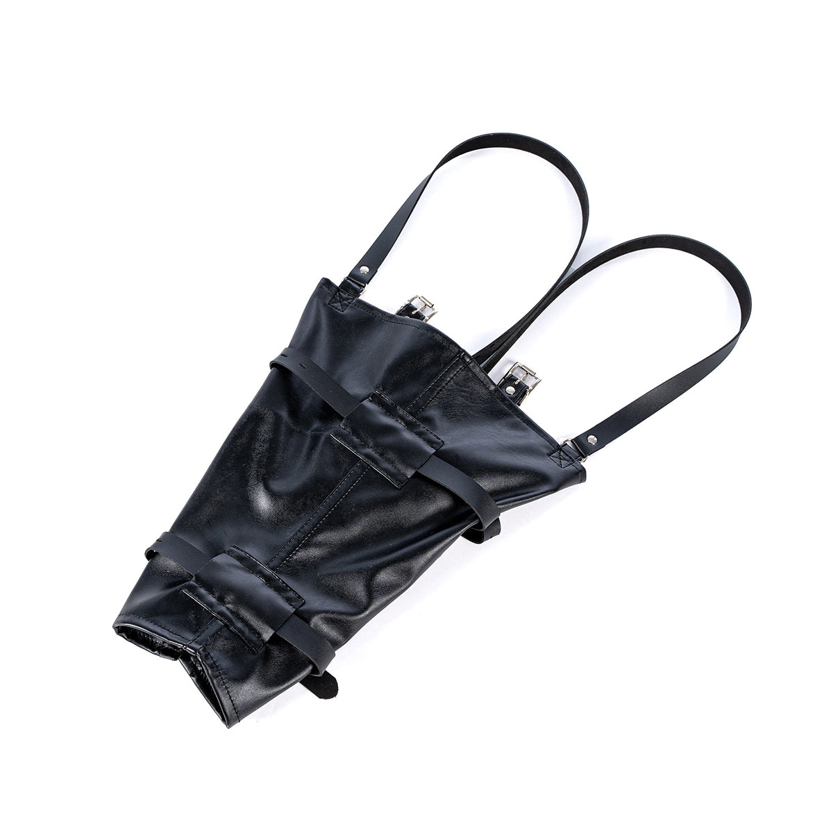 Vegan Leather Bondage Arm Binder BDSM Restraint Black