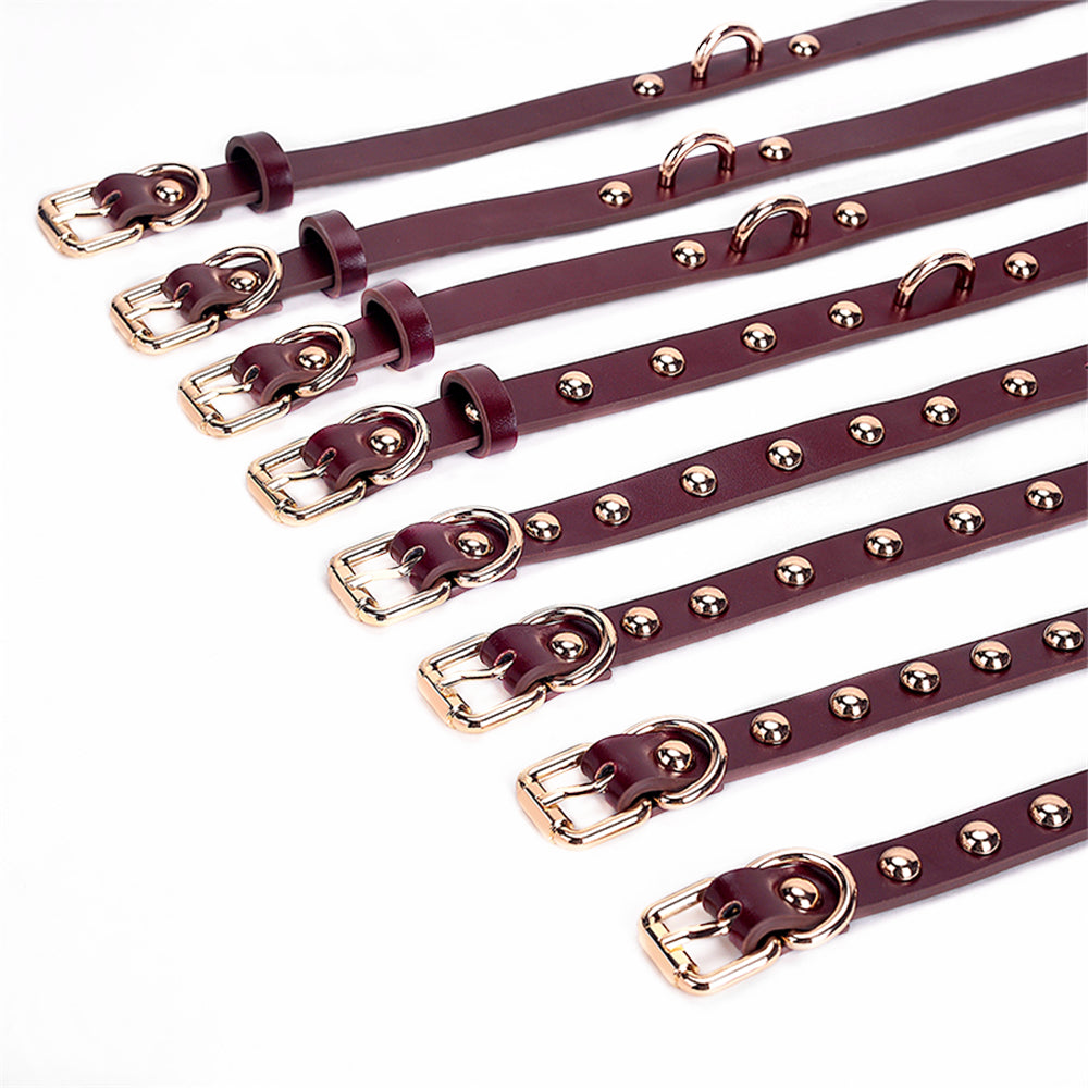 Luxury Burgundy Vegan Leather Bondage Kit 12 Piece