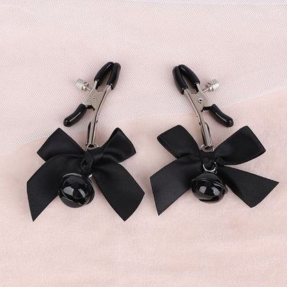 Super Cute Bow & Bell Nipple Clamps Pink/Black/Red/White