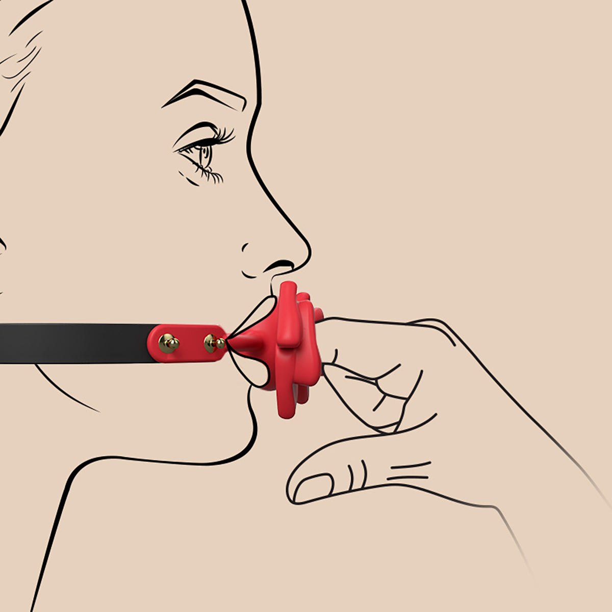 Silicone Bow Knot Mouth Gag with Movable Solid Hole