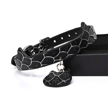 BDSM Handcrafted Genuine Leather Cat Ear Collar with Cat Tag