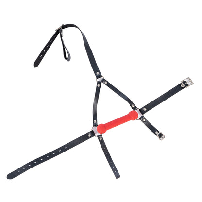 Aesthetics of Dominance - Glossy Enamel Full Head Bondage Hood with Silicone Bone Gag