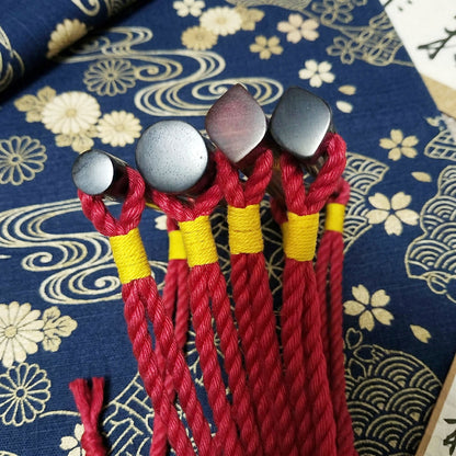Authentic Japanese Wood Gag with Red Jute Rope & Sensory Bells