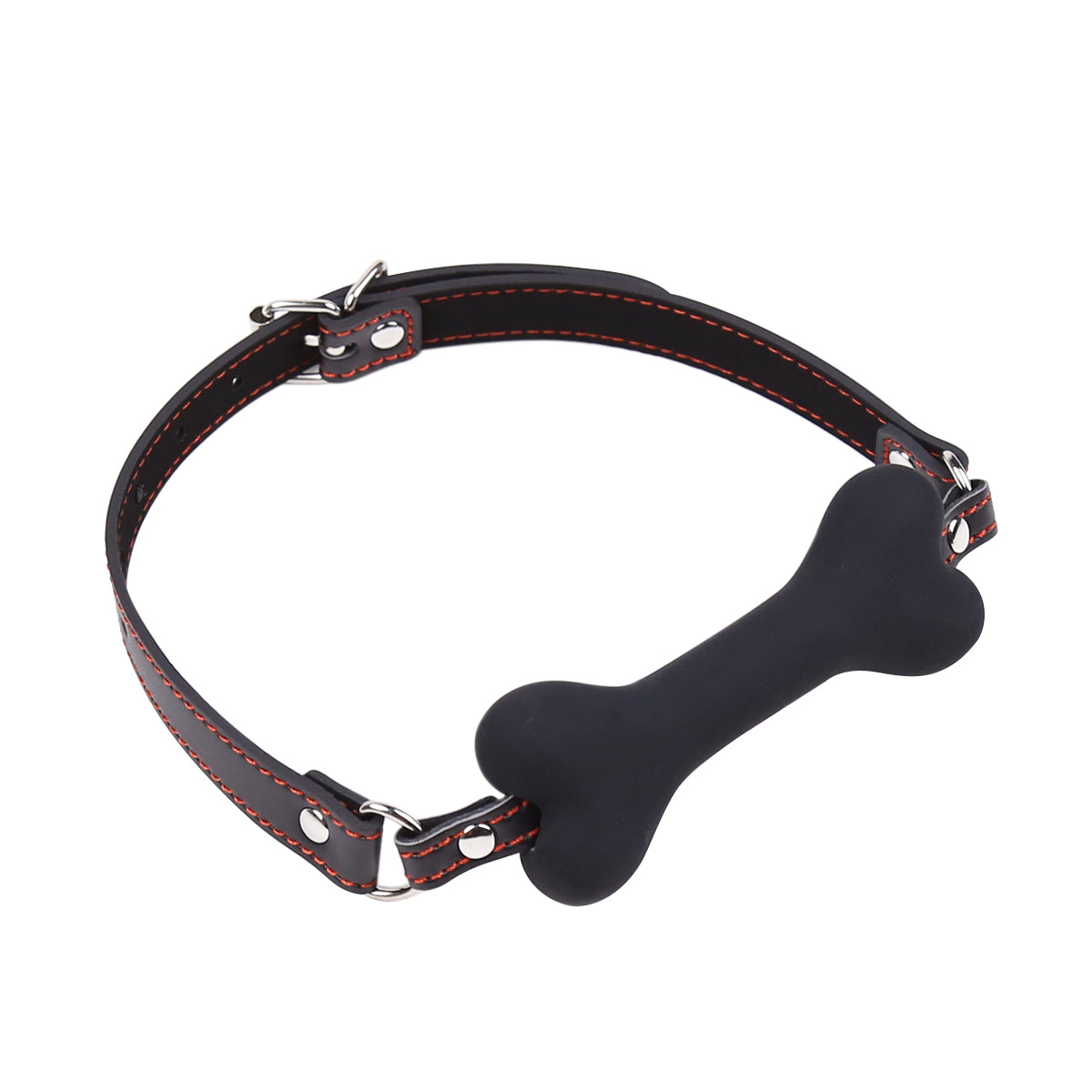 Hound Adjustable Dog Bone Mouth Gag Red&Black&Pink