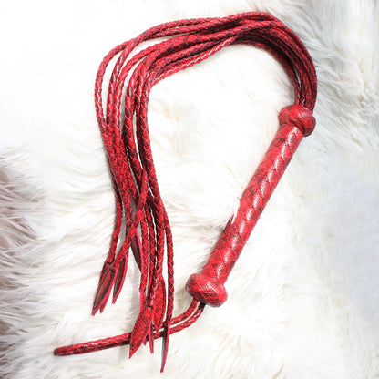 Luxurious Wine Red Cowhide Nine-Tail Whip – 80cm of Precision & Power